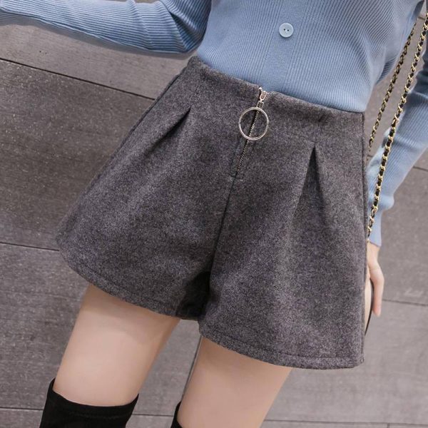 Deeeze Wool Mini Wide Shorts