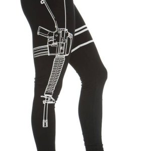 Machine Gun Black Leggings - Plus Sizes Available